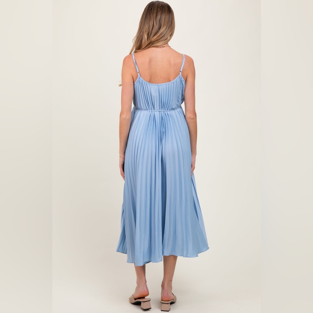 Pinkblush spaghetti strap Pleated midi Dress nwot - Picture 3 of 5
